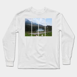 The fabulous alpine lake of Carezza in the Dolomites (Bolzano). Lovely place in the Italian Alps. Reflections in the water. View from the hill. Sunny spring day. Trentino Alto Adige Long Sleeve T-Shirt